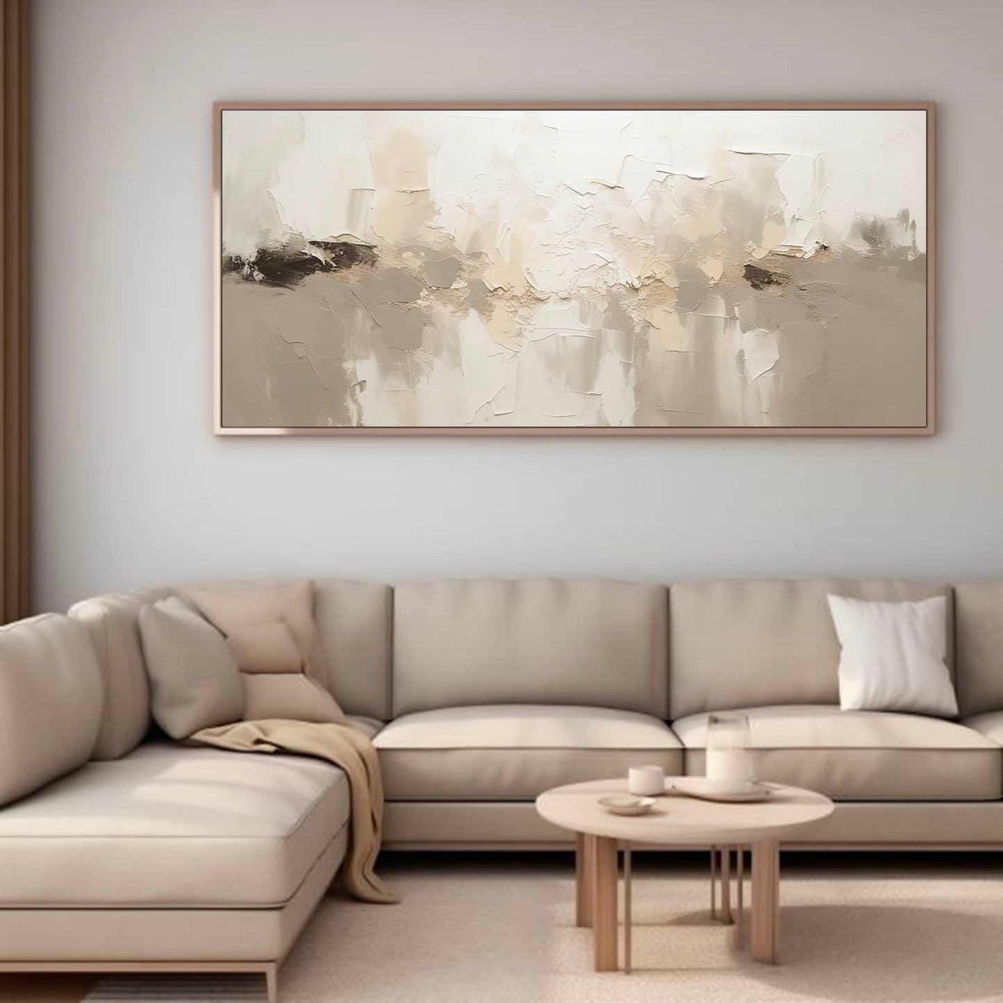 Serene Minimalist Abstract Oil Painting for Modern Decor and Relaxing Spaces