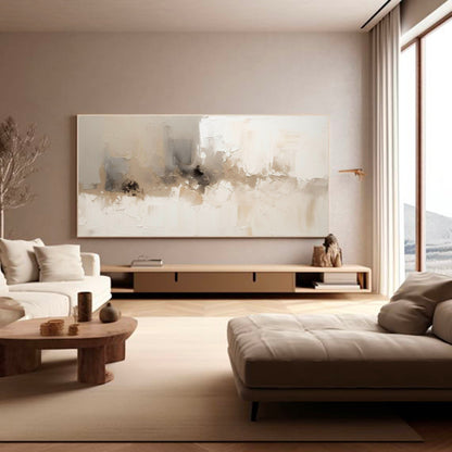 Elegant Minimalist Abstract Oil Painting in Neutral Tones for Modern D√©cor
