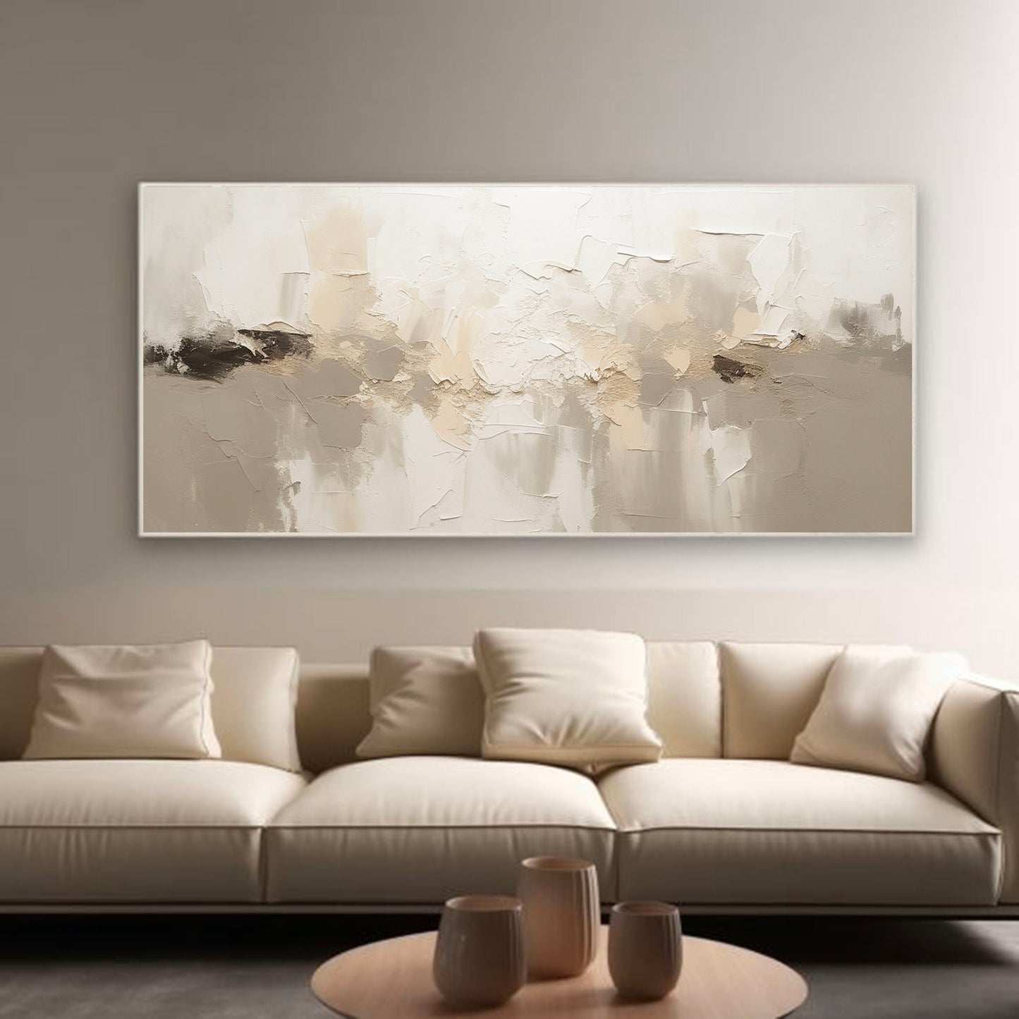 Serene Minimalist Abstract Oil Painting for Modern Decor and Relaxing Spaces