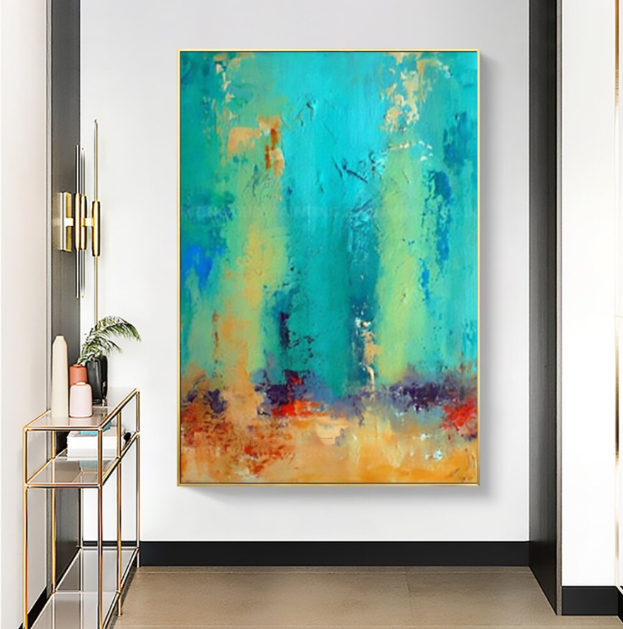 Vibrant Seascape Oil Painting | Abstract Coastal Art for Home Decor