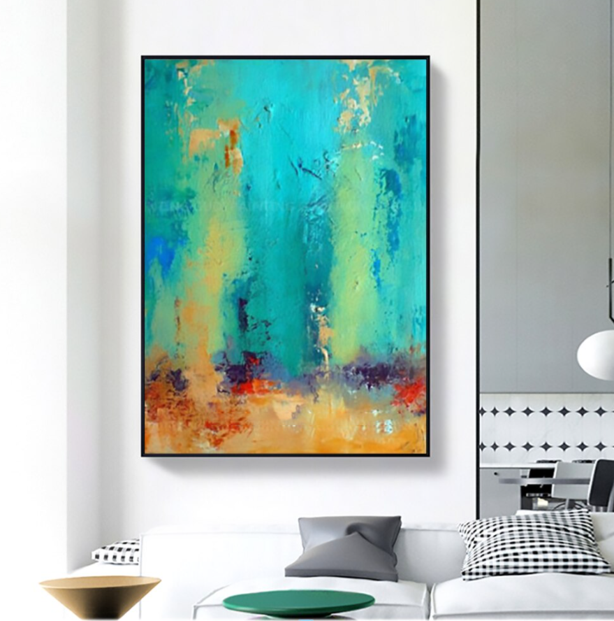 Vibrant Seascape Oil Painting | Abstract Coastal Art for Home Decor