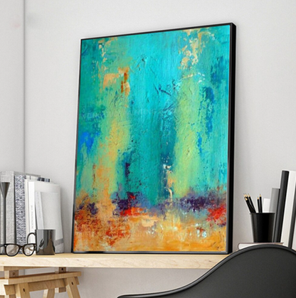 Vibrant Seascape Oil Painting | Abstract Coastal Art for Home Decor