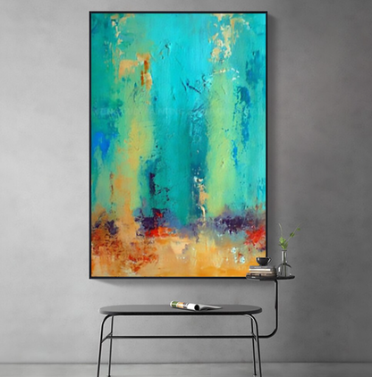 Vibrant Seascape Oil Painting | Abstract Coastal Art for Home Decor