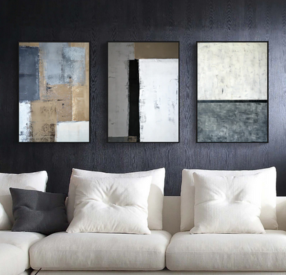 Abstract Modern Oil Painting in Neutral Tones for Chic Home Décor