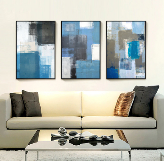 Serene Abstract Marine Landscape Oil Painting for Modern Home Decor