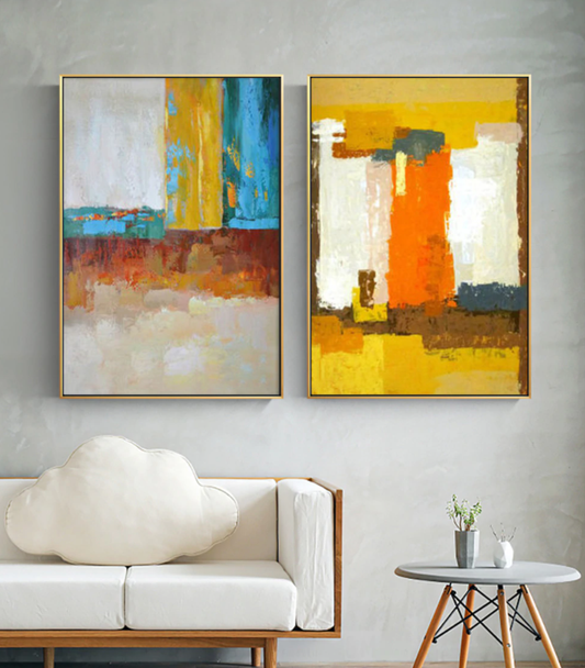 Vibrant Abstract Oil Painting Inspired by Volcano Colors and Textures for Modern Decor