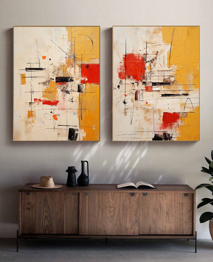 Vibrant Abstract Oil Painting with Bold Colors and Modern Design for Contemporary Decor