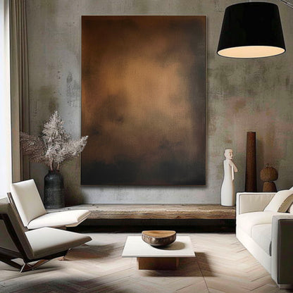 Elegant Minimalist Oil Painting in Warm Tones for Modern Home Decor