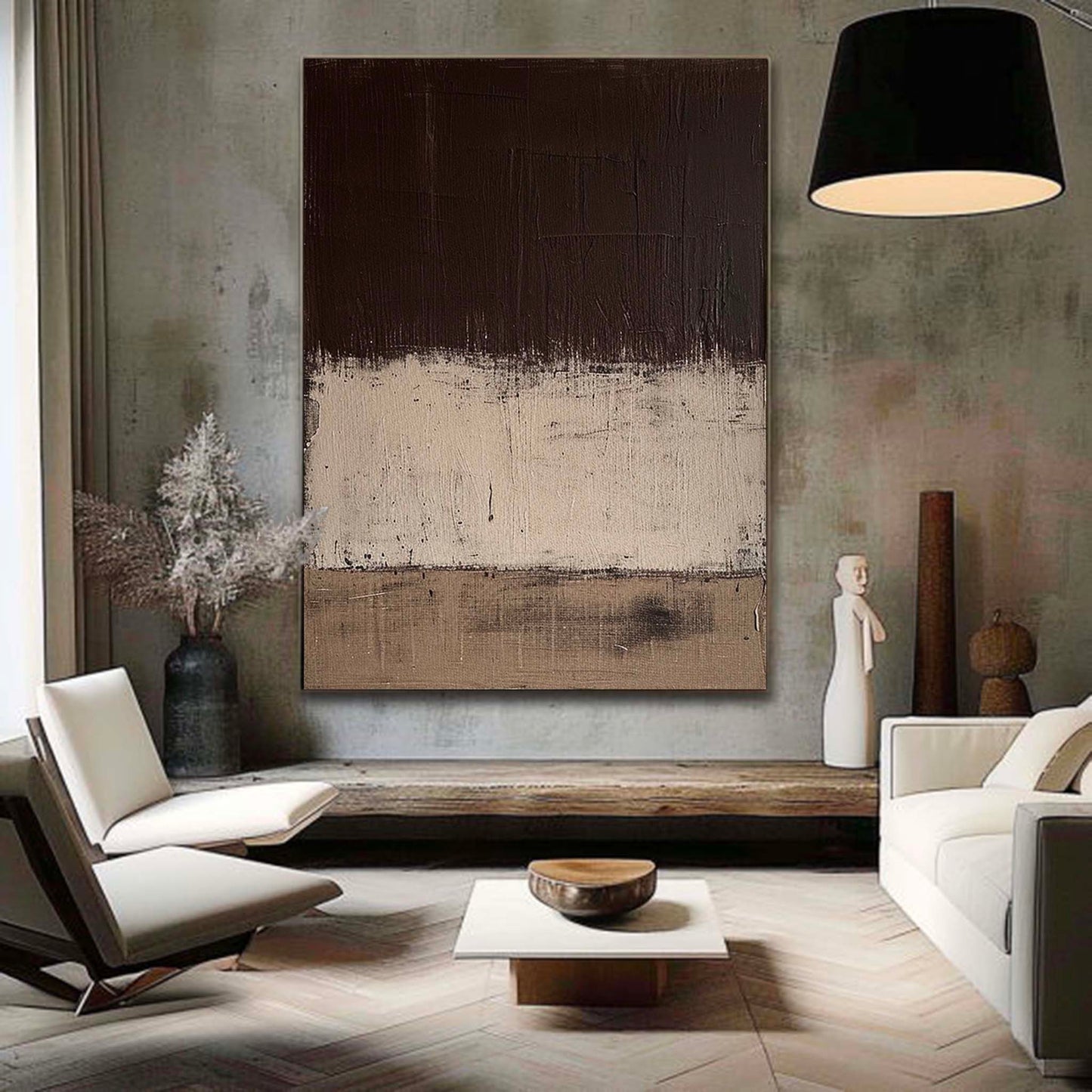 Contemporary Minimalist Abstract Oil Painting for Modern Home Decor