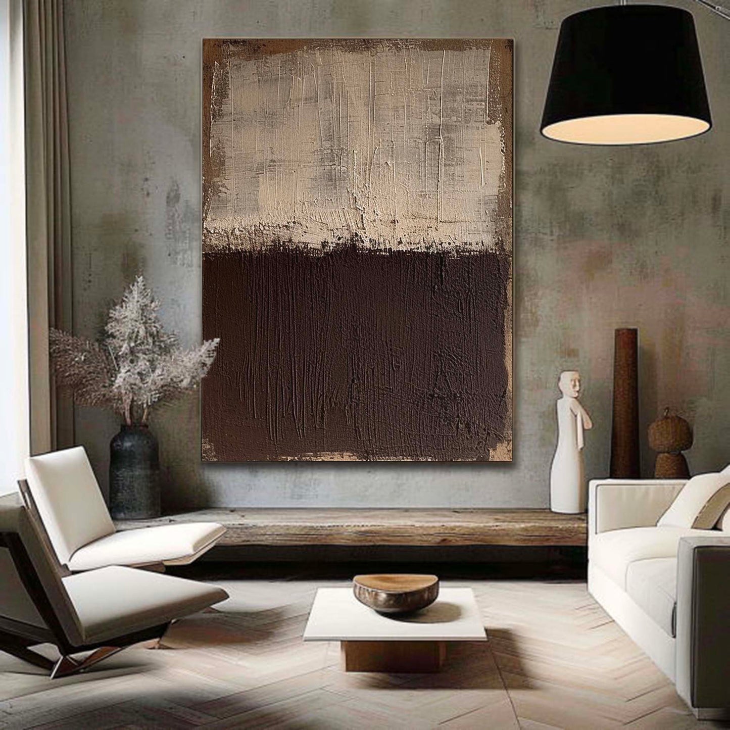 Elegant Minimalist Abstract Oil Painting for Modern Home Decor