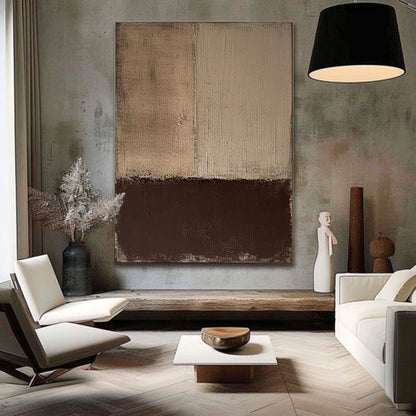 Elegant Minimalist Oil Painting with Neutral Tones for Modern Home Decor