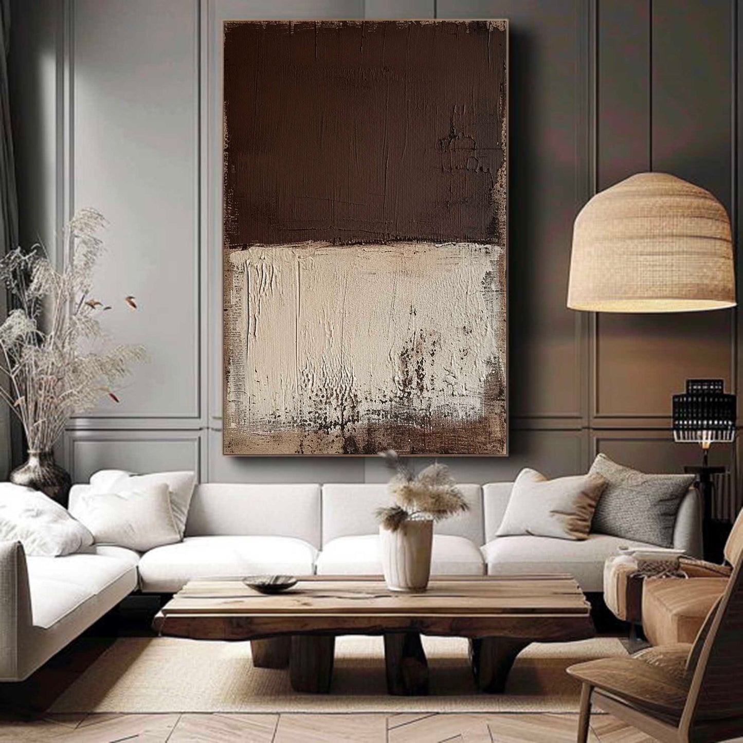 Elegant Minimalist Abstract Oil Painting for Modern Home Decor