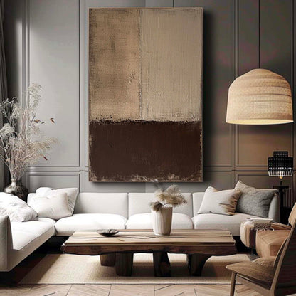 Elegant Minimalist Oil Painting with Neutral Tones for Modern Home Decor