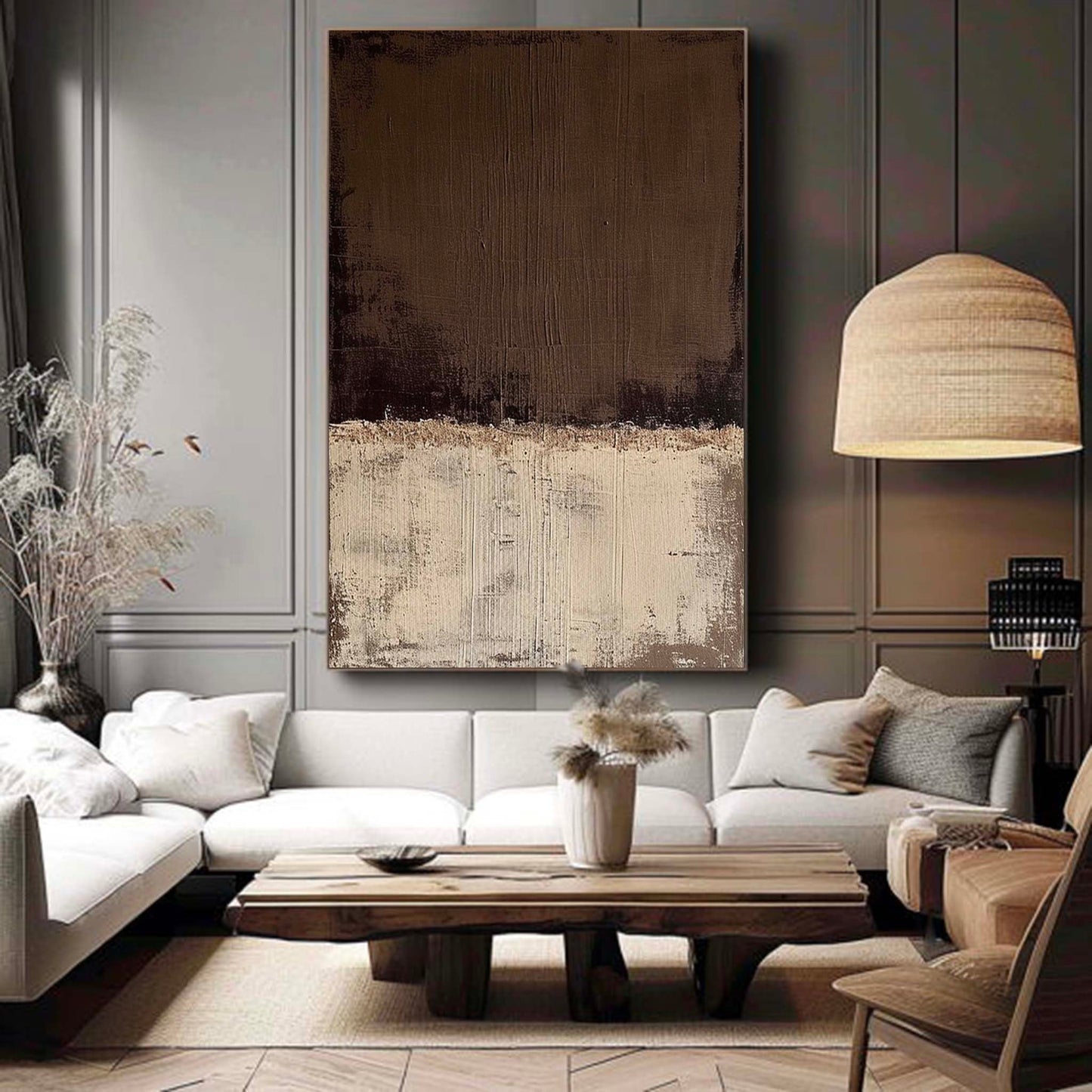 Elegant Minimalist Abstract Oil Painting for Contemporary Home Decor