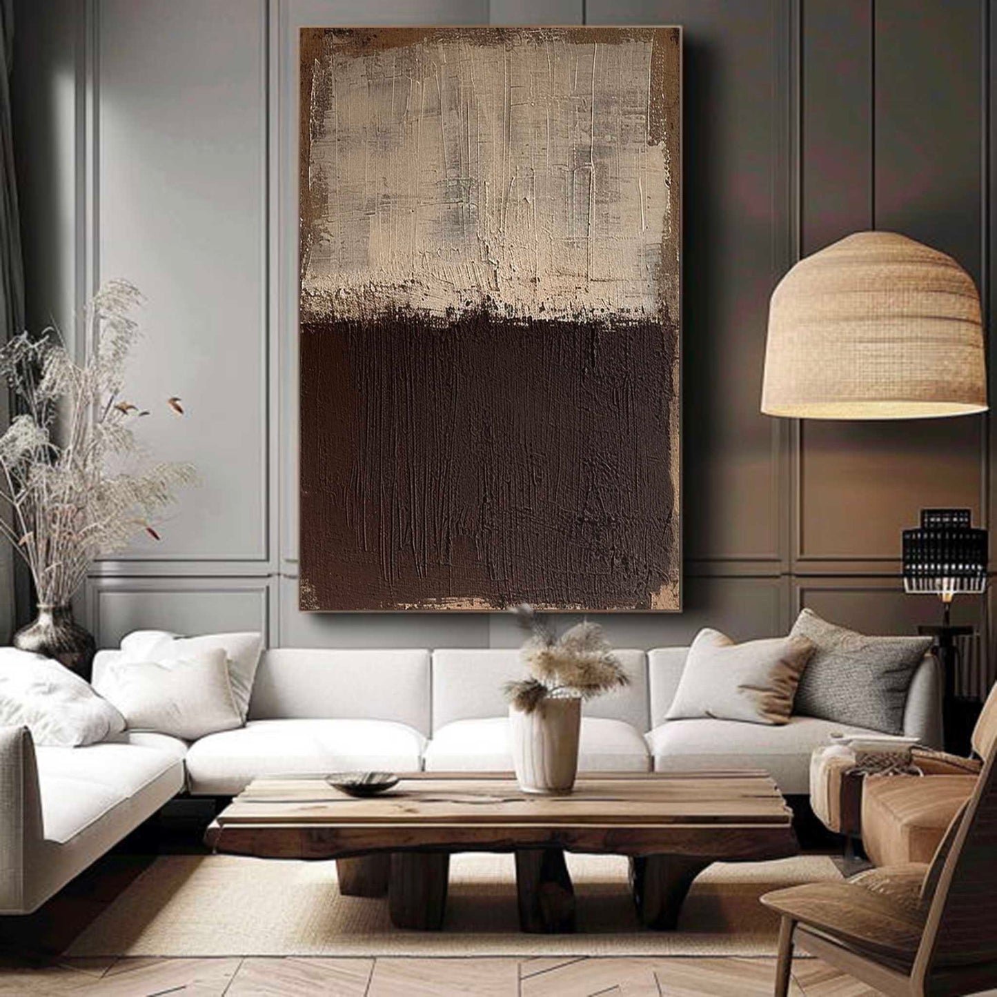 Elegant Minimalist Abstract Oil Painting for Modern Home Decor
