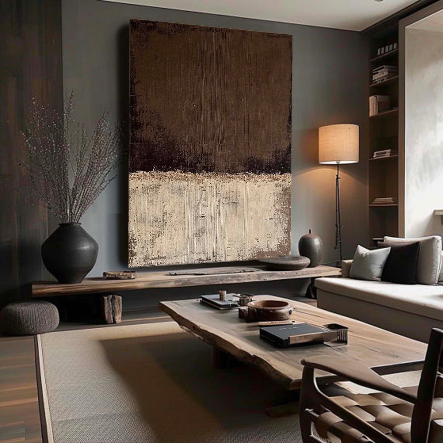 Elegant Minimalist Abstract Oil Painting for Contemporary Home Decor