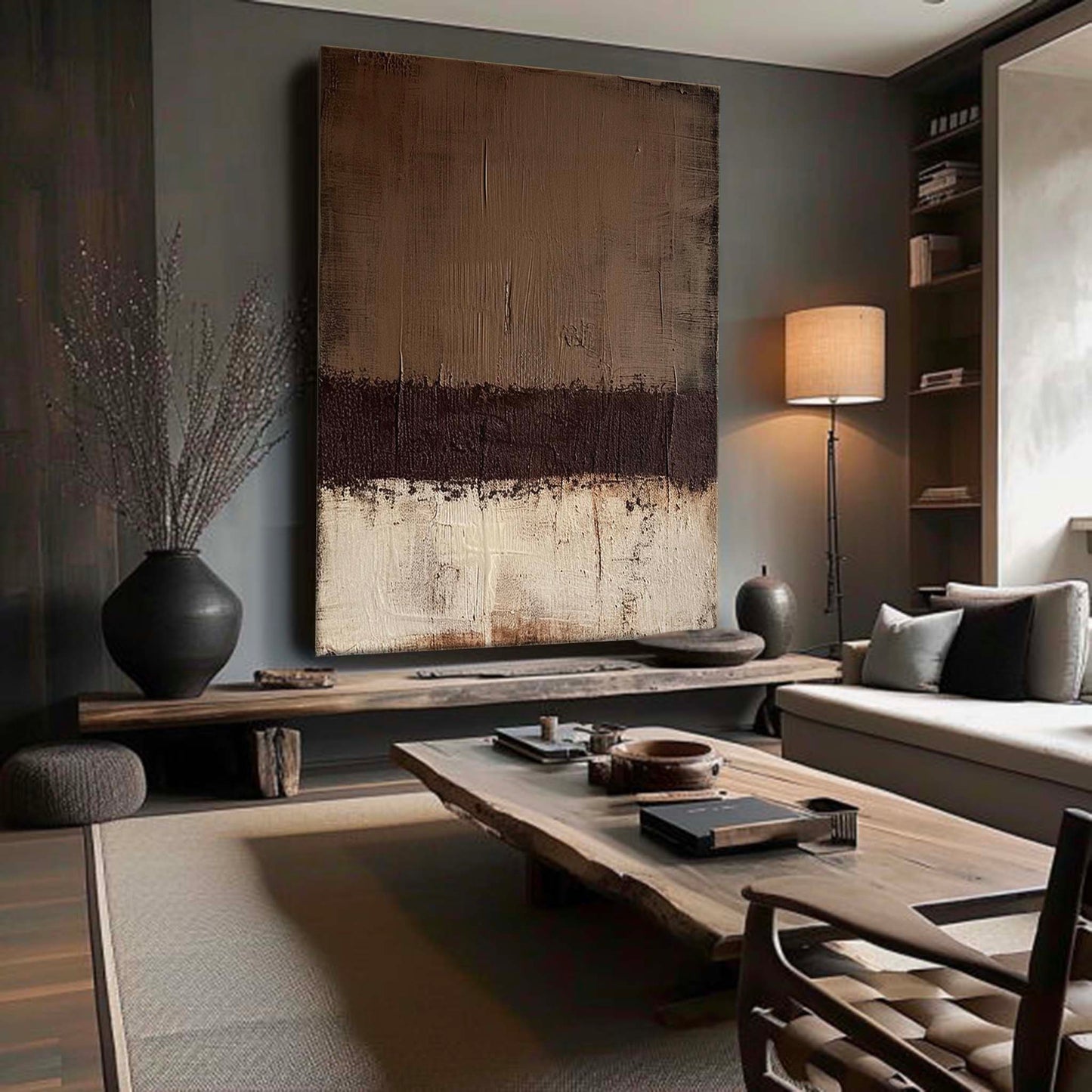 Elegant Minimalist Abstract Oil Painting for Modern Home Decor