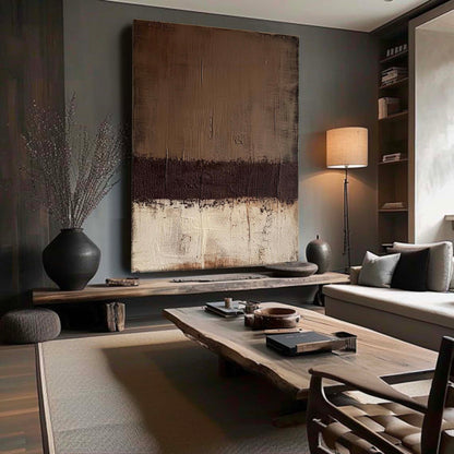 Elegant Minimalist Abstract Oil Painting for Modern Home Decor