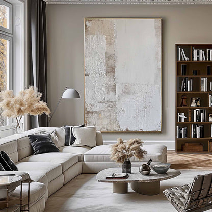Elegant Minimalist Abstract Oil Painting for Modern Home Decor