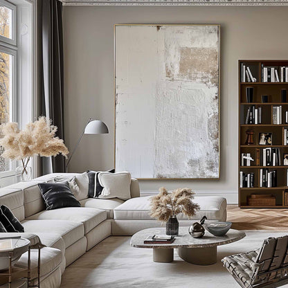 Elegant Minimalist Abstract Oil Painting for Modern Home Décor