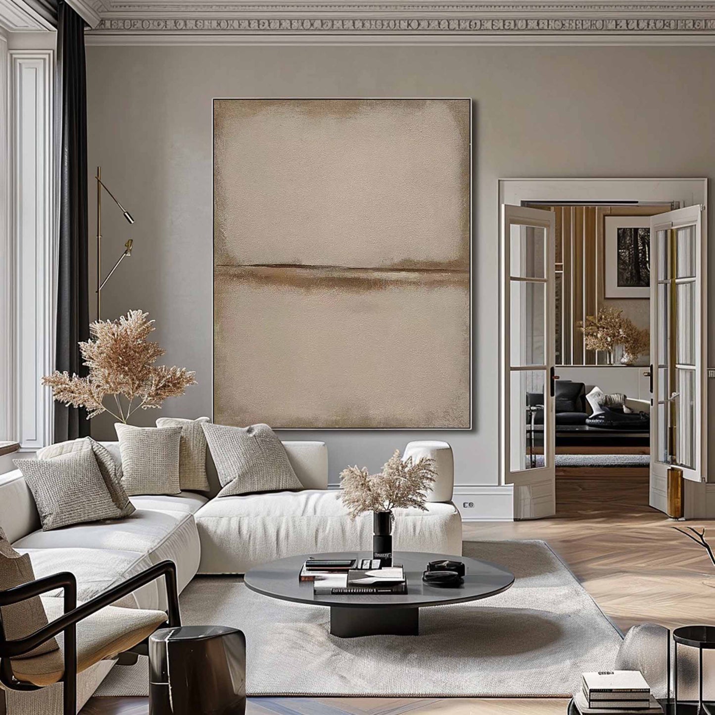 Elegant Minimalist Abstract Oil Painting for Modern Home Decor