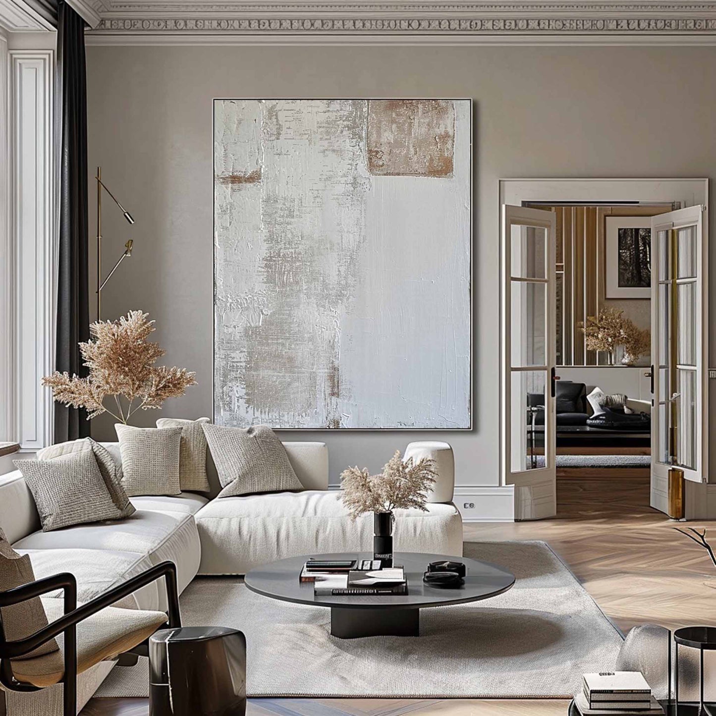 Elegant Minimalist Abstract Oil Painting for Modern Home Décor
