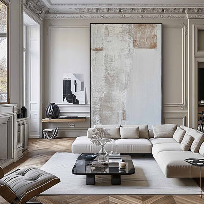 Elegant Minimalist Abstract Oil Painting for Modern Home Décor
