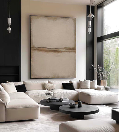 Elegant Minimalist Abstract Oil Painting for Modern Home Decor