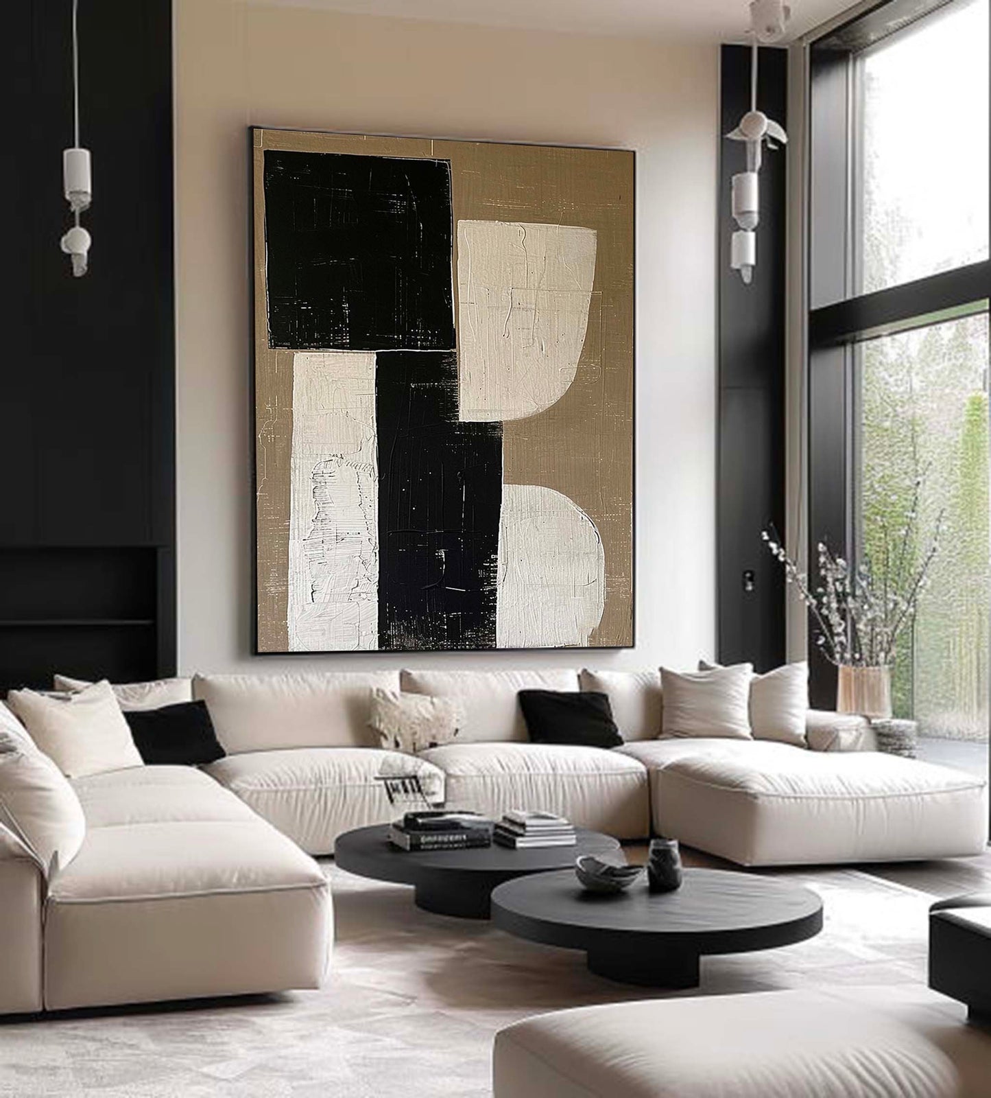 Contemporary Minimalist Abstract Oil Painting for Modern Home Decor