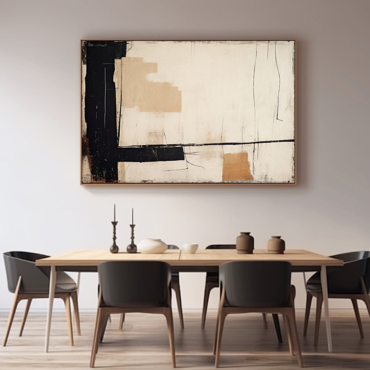 Contemporary Minimalist Abstract Oil Painting for Modern Home Decor