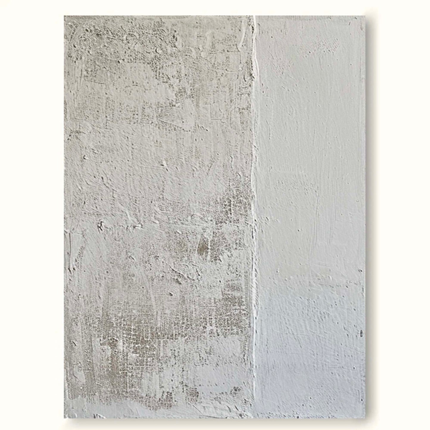 Contemporary Minimalist Grey Abstract Oil Painting for Modern Decor