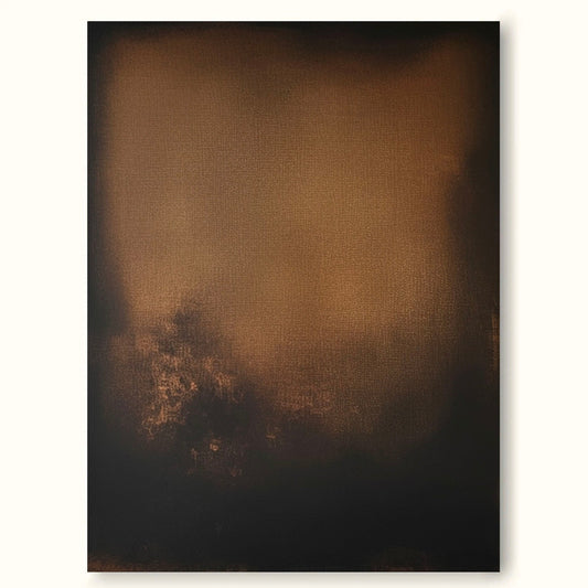 Elegant Minimalist Abstract Oil Painting in Rich Earthy Tones for Modern Decor
