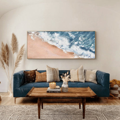 Serene Ocean Wave Oil Painting for Coastal Home D√©cor