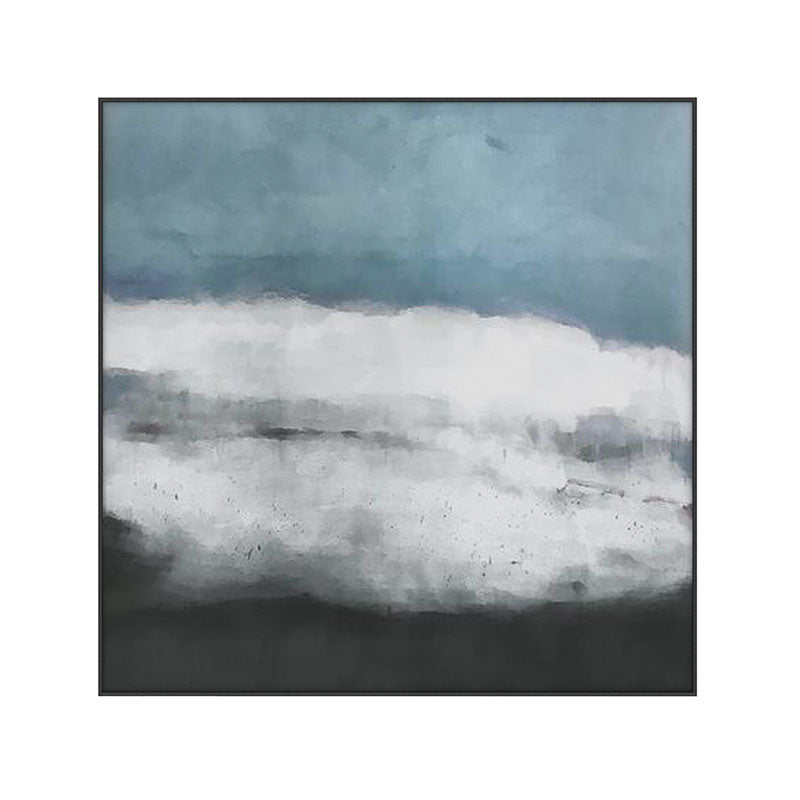 Serene Coastal Horizon – Modern Abstract Oil Painting for Contemporary Decor