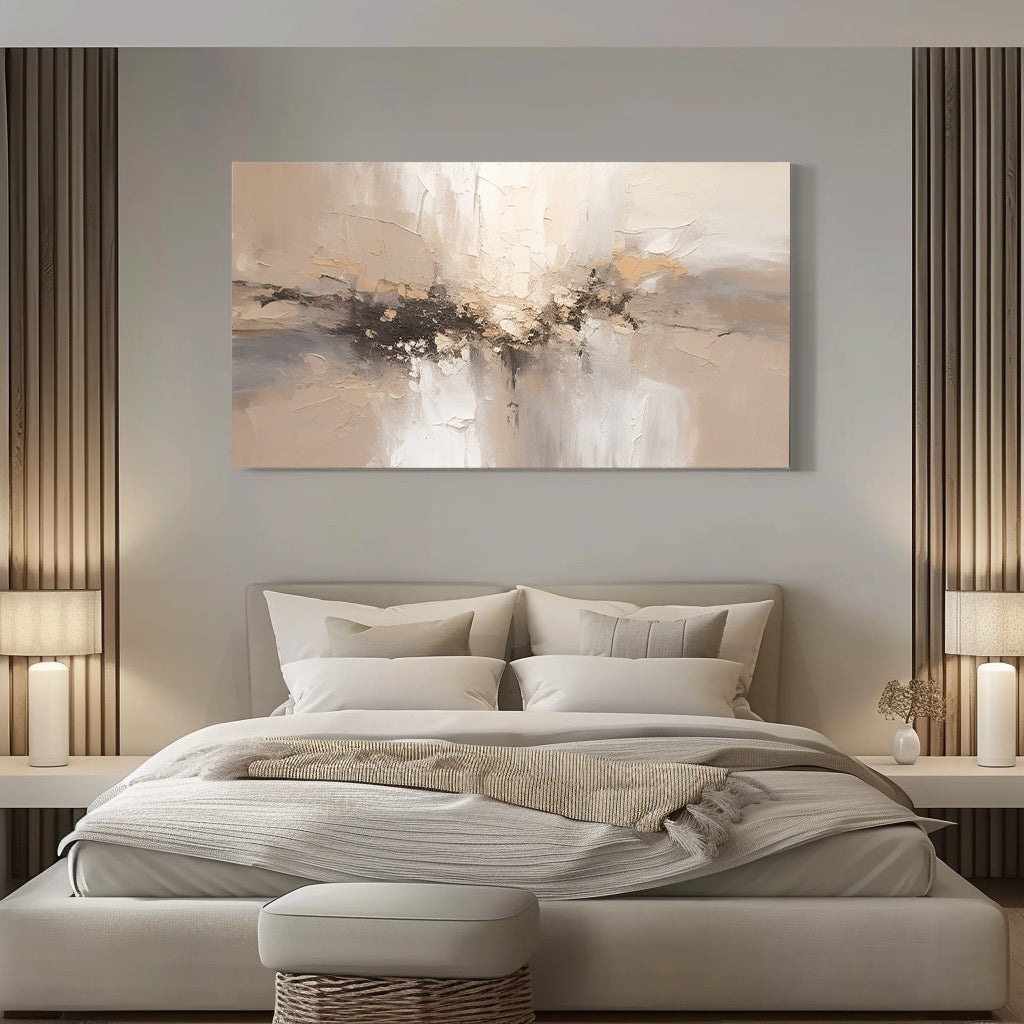 Serene Minimalist Abstract Oil Painting for Modern Home Decor