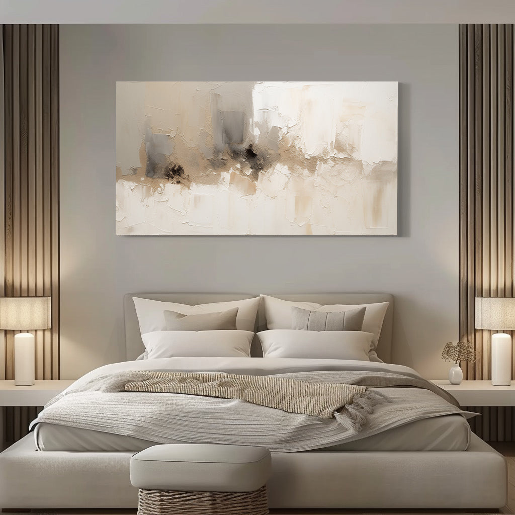 Elegant Minimalist Abstract Oil Painting in Neutral Tones for Modern D√©cor