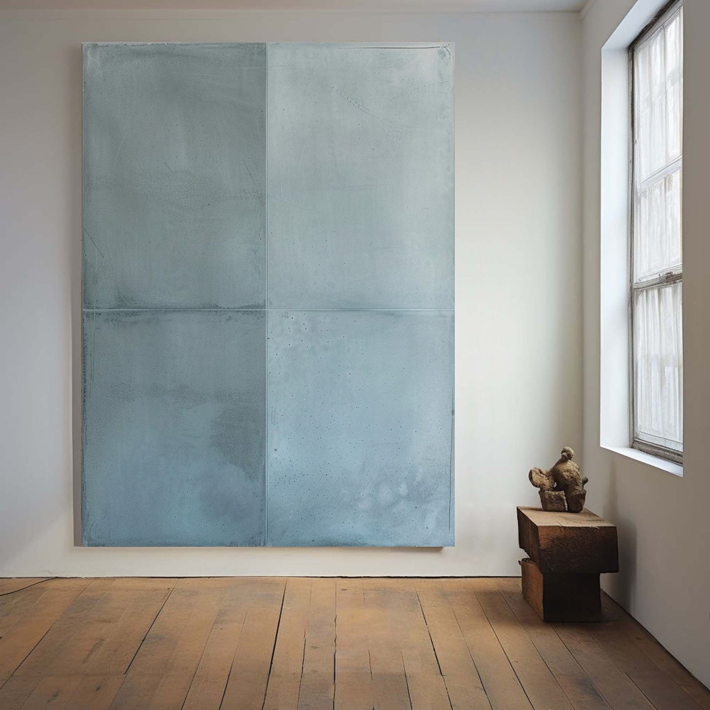 Serene Blue Modern Abstract Oil Painting for Contemporary Art Lovers