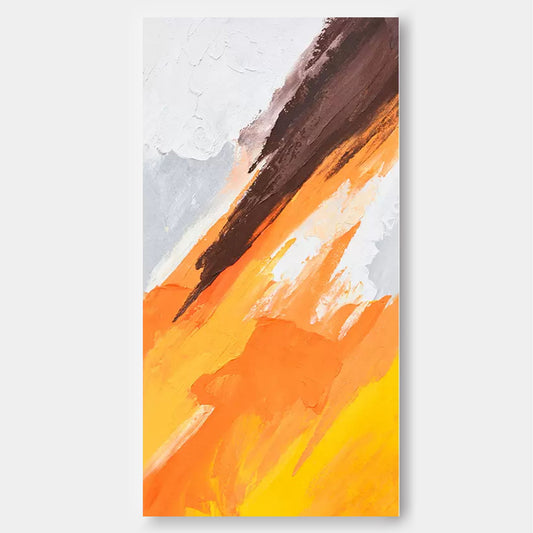 Vibrant Abstract Oil Painting with Bold Colors and Dynamic Brushstrokes for Modern Decor