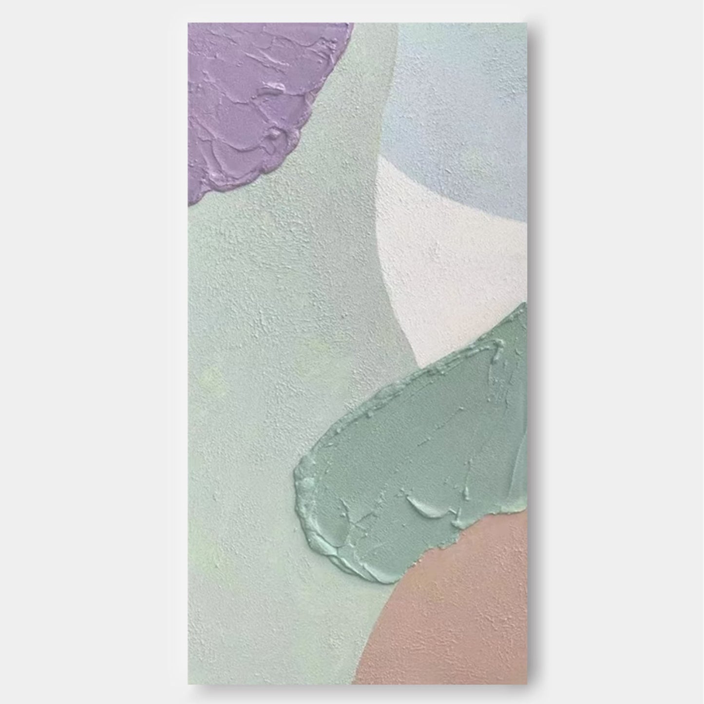 Textured Abstract Oil Painting in Soft Pastels for Modern Home Decor