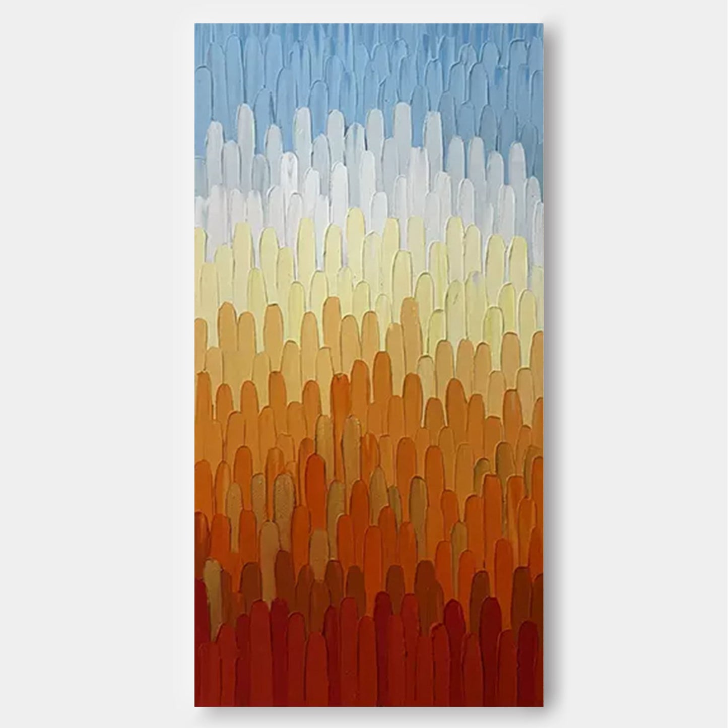 Vibrant Abstract Landscape Oil Painting in Warm Colors for Modern Home Decor