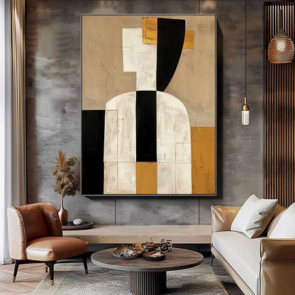 Contemporary Minimalist Human Form Oil Painting for Modern Art Lovers