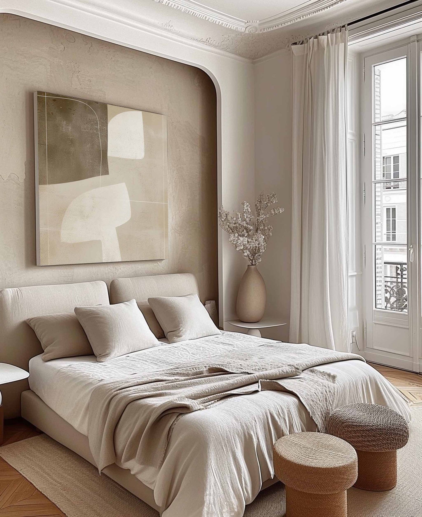 Elegant Minimalist Abstract Oil Painting for Modern Home Decor