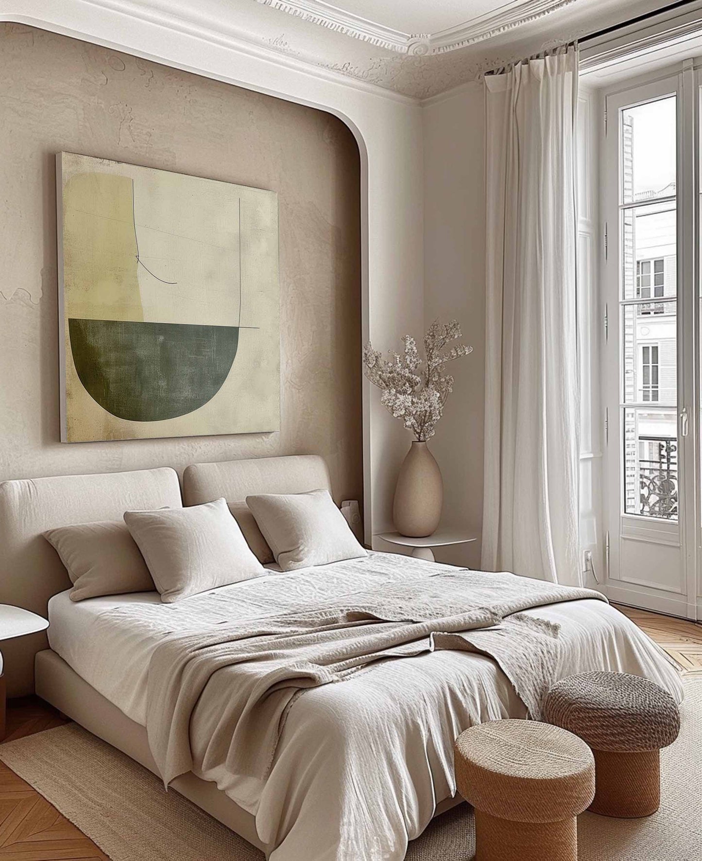 Contemporary Minimalist Abstract Oil Painting for Modern Home Décor