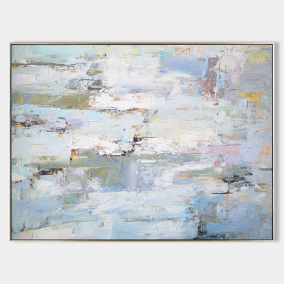 Serene Modern Abstract Oil Painting for Contemporary Home Decor