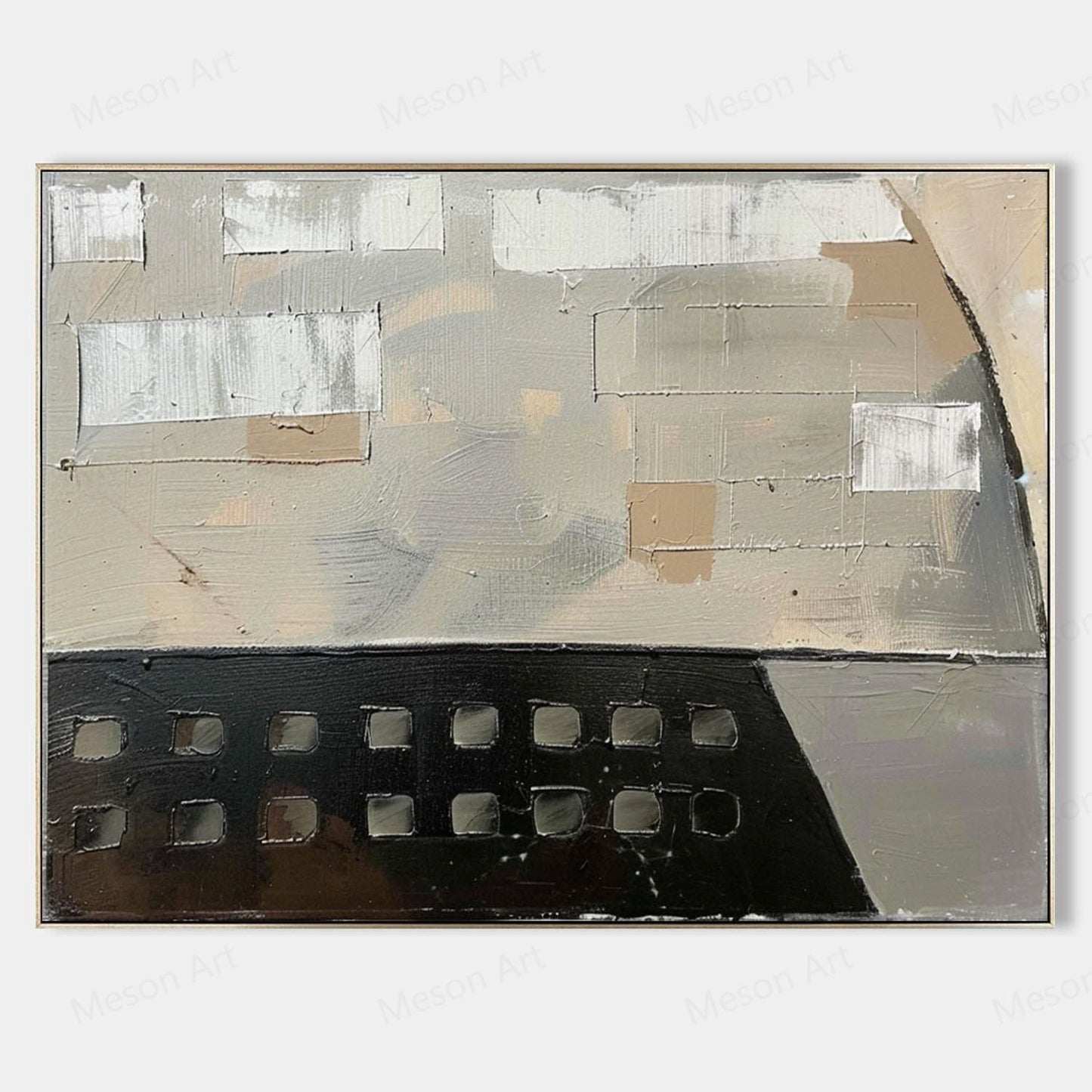 Minimalist Wabi-Sabi Oil Painting for Modern Home Decor