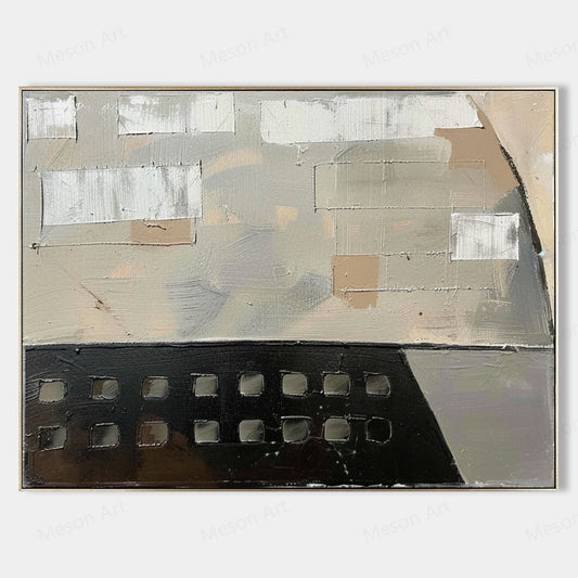 Minimalist Wabi-Sabi Oil Painting for Modern Home Decor