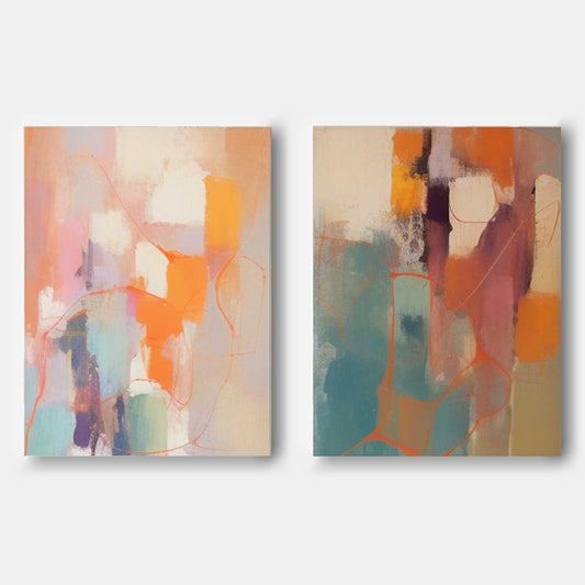 Vibrant Abstract Oil Painting Set for Modern Home Décor and Art Enthusiasts