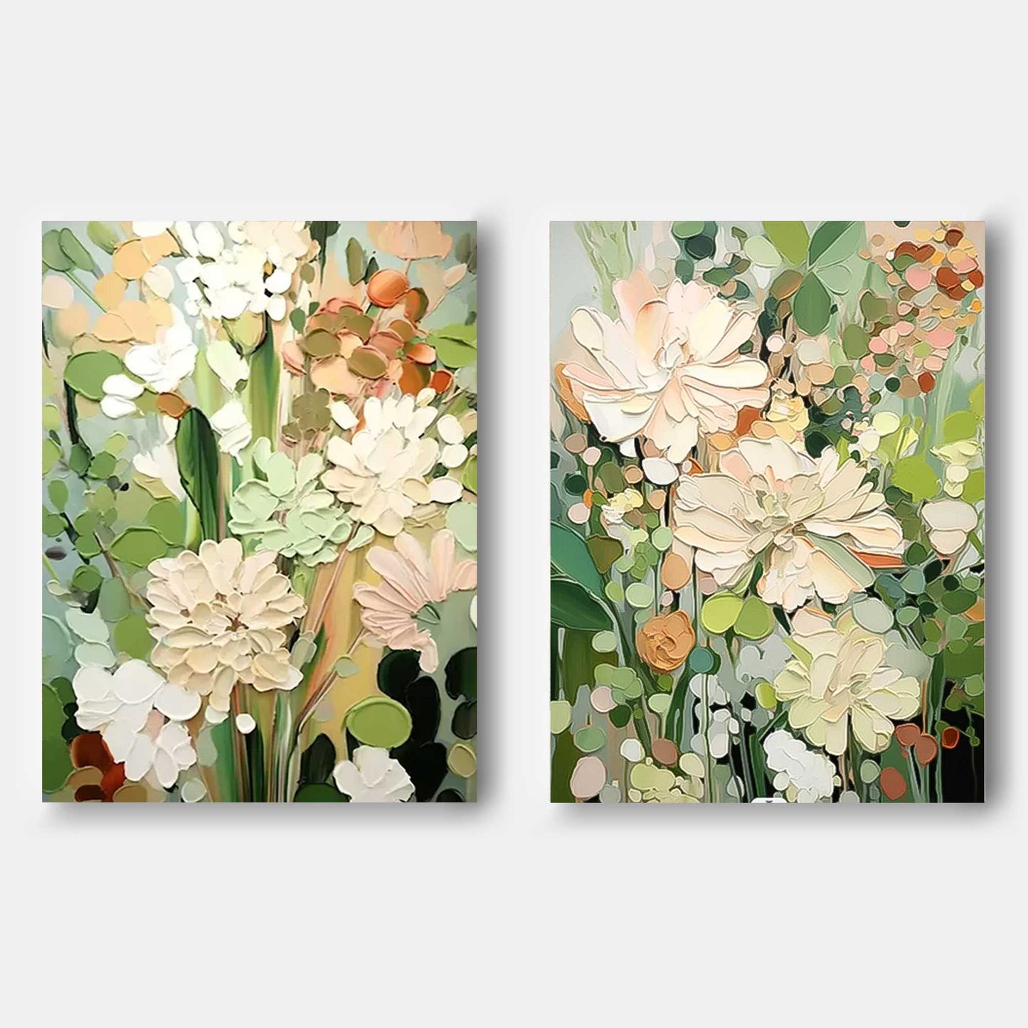 Vibrant Floral Oil Painting Set - Beautiful Canvas Art for Home Decor