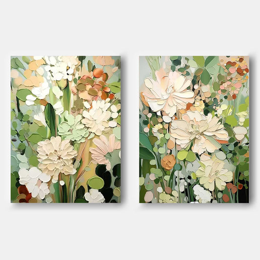 Vibrant Floral Oil Painting Set - Beautiful Canvas Art for Home Decor