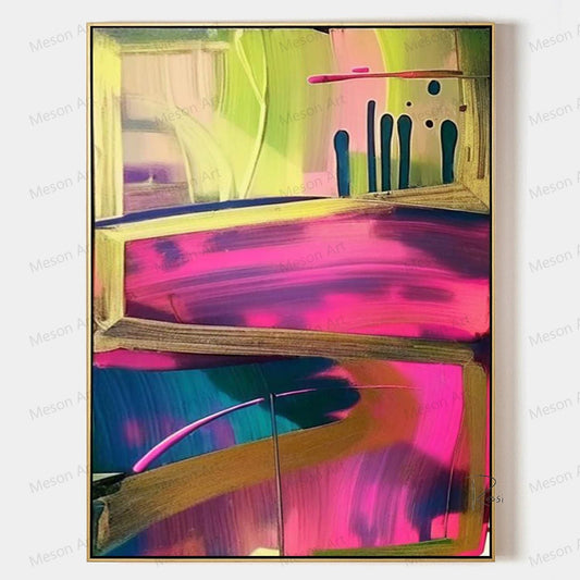 Vibrant Abstract Oil Painting for Modern Home Décor and Art Lovers